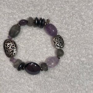 Silpada stretch bracelet purple grey